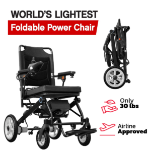 Rubicon DX05 – Lightest Foldable Electric Wheelchair for Travel & Daily Use | 30 lbs, Portable & Lightweight - Airline Approved, 10-Mile Range