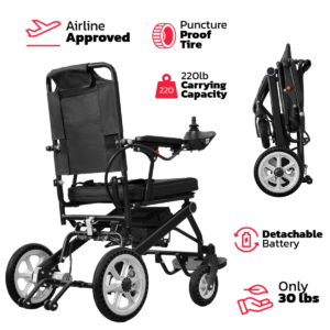 Rubicon DX05 – Lightest Foldable Electric Wheelchair for Travel & Daily Use | 30 lbs, Portable & Lightweight - Airline Approved, 10-Mile Range
