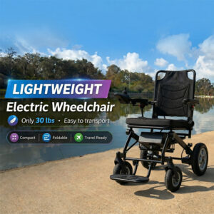 Rubicon DX05 – Lightest Foldable Electric Wheelchair for Travel & Daily Use | 30 lbs, Portable & Lightweight - Airline Approved, 10-Mile Range