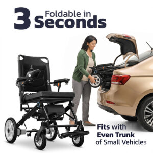 Rubicon DX05 – Lightest Foldable Electric Wheelchair for Travel & Daily Use | 30 lbs, Portable & Lightweight - Airline Approved, 10-Mile Range