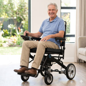 Rubicon DX05 – Lightest Foldable Electric Wheelchair for Travel & Daily Use | 30 lbs, Portable & Lightweight - Airline Approved, 10-Mile Range